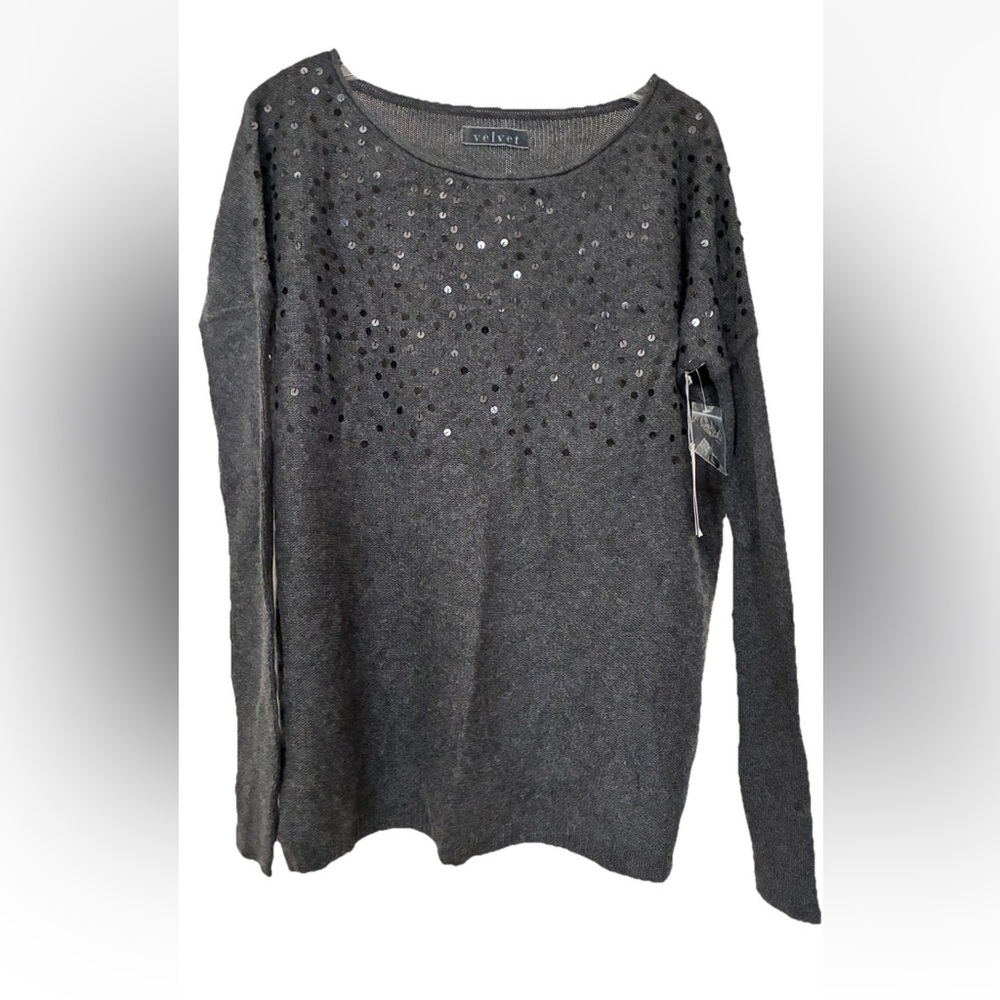 Velvet By Spencer & Graham Silk Cashmere Blend Sequined Sweater, Small, NEW